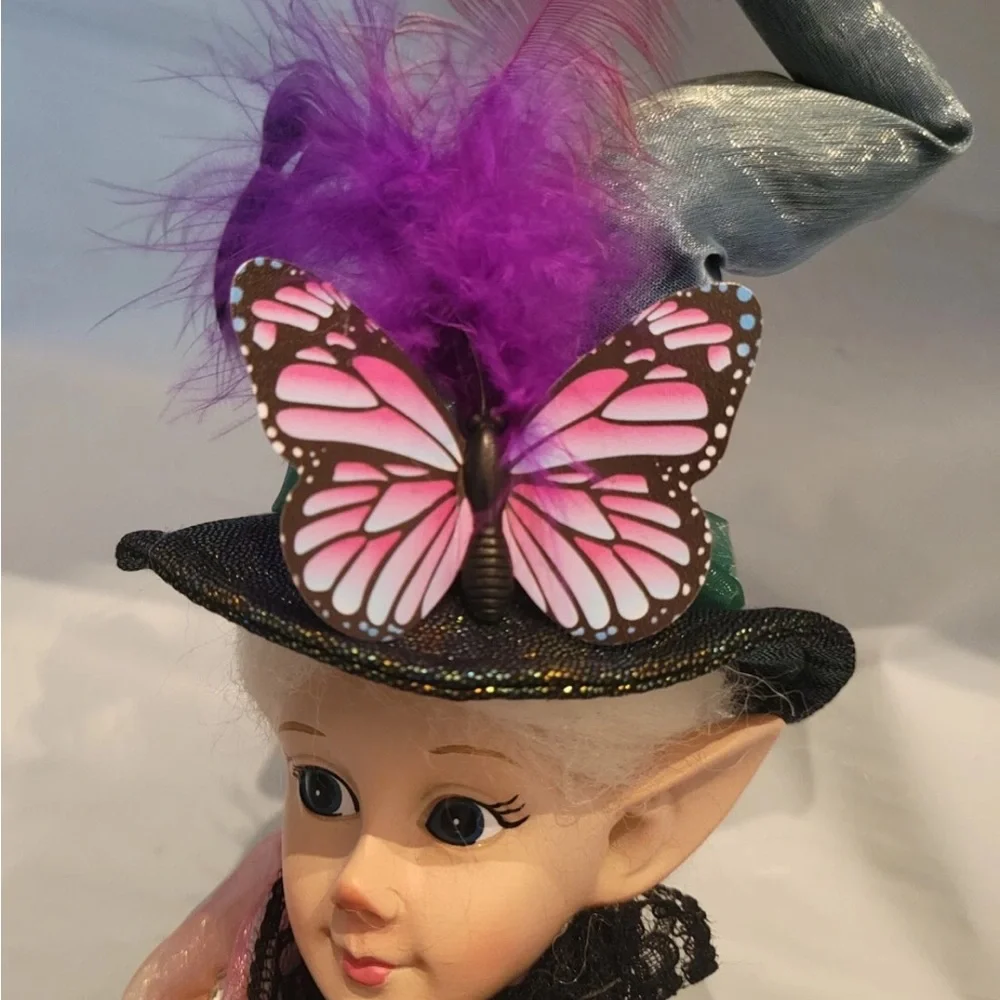 16” Halloween Elf Doll Mantel Shelf Decor Butterfly Rhinestones by Nicole Miller